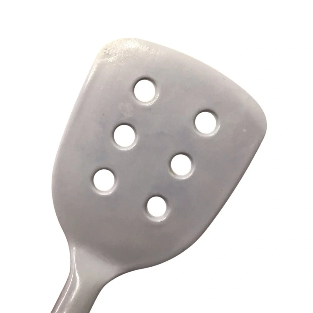 White Melamine Slotted Kitchen Spatula Turner 13” Vintage Style Utensil